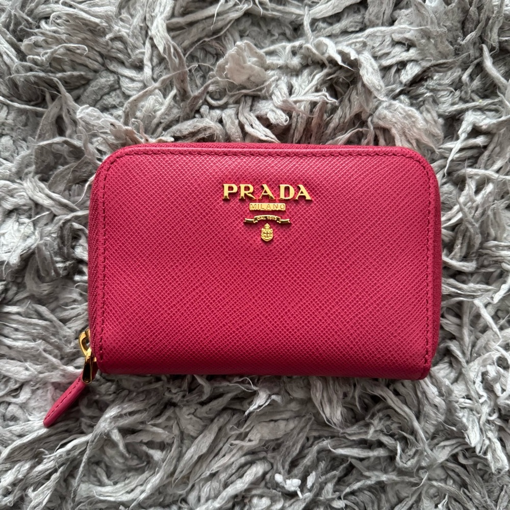 Prada Pink Saffiano Leather Wallet